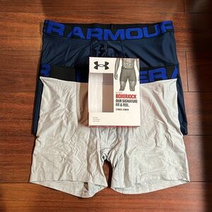 2-Pack Under Armour Tech Boxer Briefs Large Blue Gray 1363619 408 6 Inch New Box